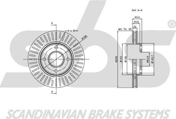 SBS 1815202549 - Тормозной диск autospares.lv