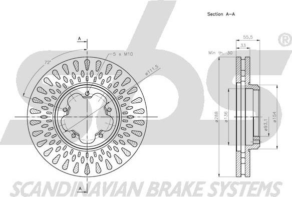 SBS 1815202589 - Тормозной диск autospares.lv