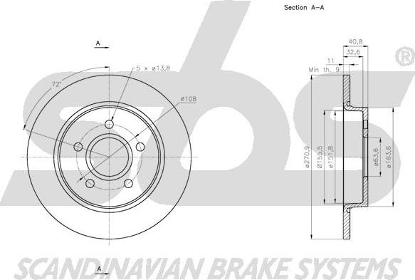 SBS 1815202584 - Тормозной диск autospares.lv