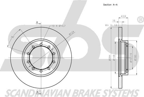 SBS 1815312586 - Тормозной диск autospares.lv