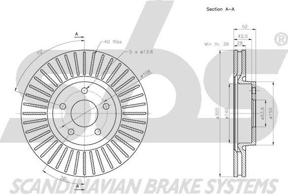 SBS 1815202581 - Тормозной диск autospares.lv