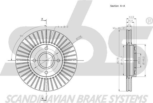 SBS 1815312588 - Тормозной диск autospares.lv