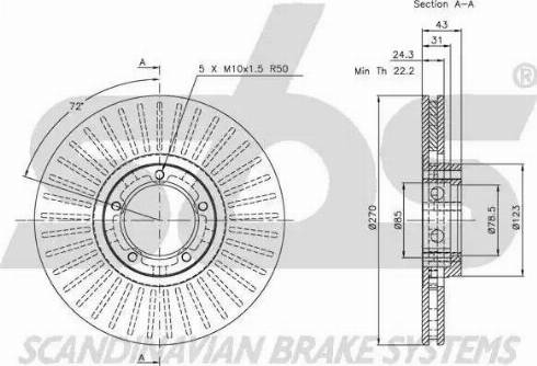 SBS 1815202532 - Тормозной диск autospares.lv