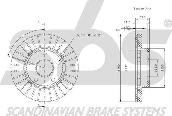 SBS 1815202524 - Тормозной диск autospares.lv