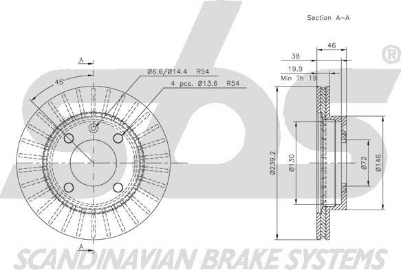 SBS 1815202525 - Тормозной диск autospares.lv