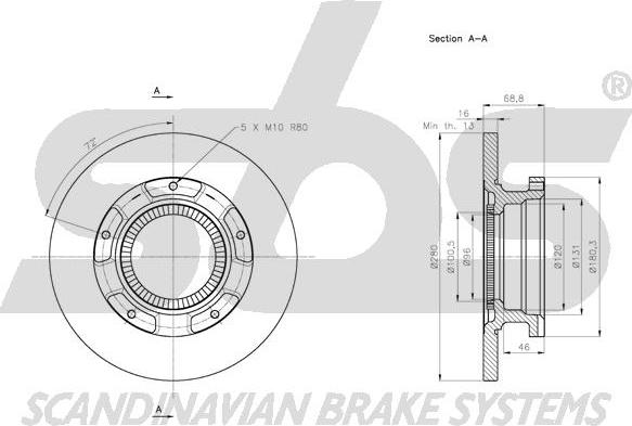 SBS 1815.202579 - Тормозной диск autospares.lv