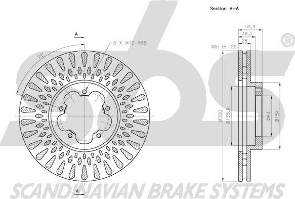 SBS 1815202576 - Тормозной диск autospares.lv