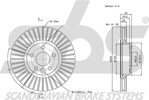 SBS 1815312573 - Тормозной диск autospares.lv