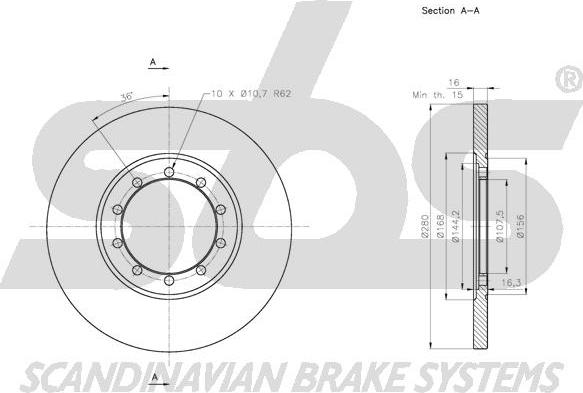 SBS 1815.202577 - Тормозной диск autospares.lv