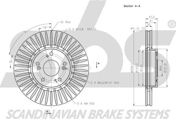 SBS 1815312646 - Тормозной диск autospares.lv