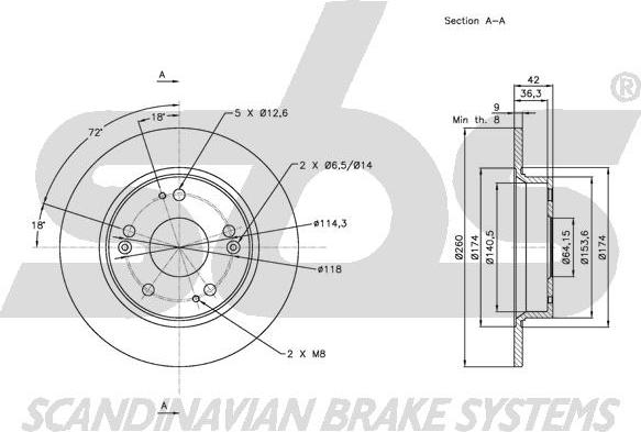 SBS 1815312641 - Тормозной диск autospares.lv