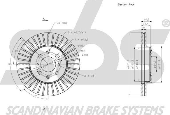 SBS 1815202656 - Тормозной диск autospares.lv