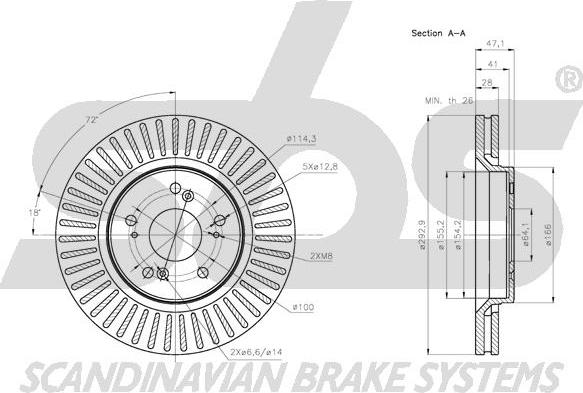 SBS 1815.202653 - Тормозной диск autospares.lv