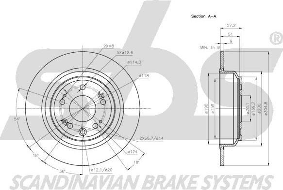 SBS 1815312652 - Тормозной диск autospares.lv