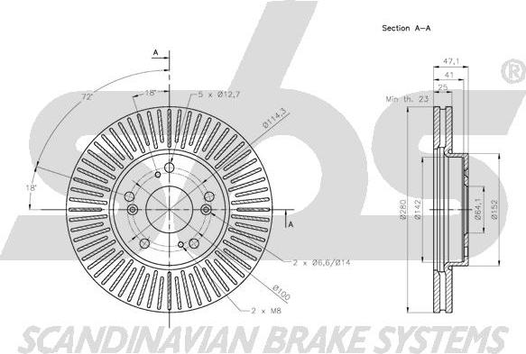 SBS 1815312661 - Тормозной диск autospares.lv