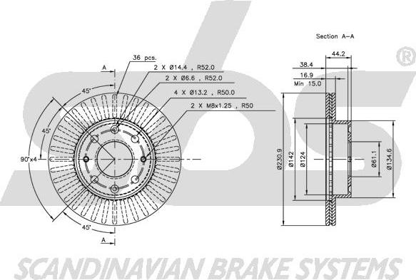 SBS 1815202605 - Тормозной диск autospares.lv