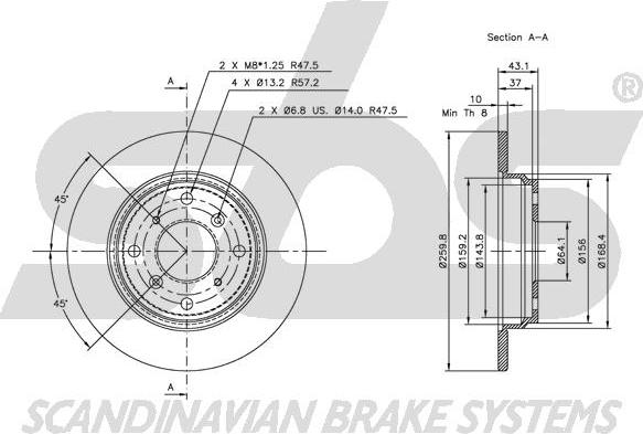 SBS 1815202619 - Тормозной диск autospares.lv