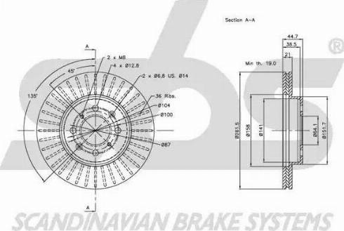 SBS 1815312614 - Тормозной диск autospares.lv