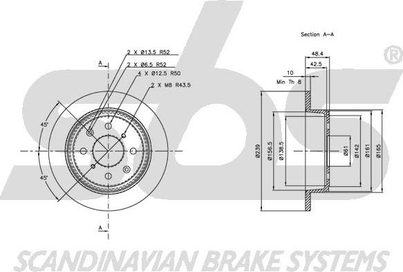 SBS 1815202613 - Тормозной диск autospares.lv