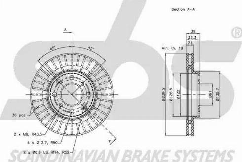 SBS 1815.202630 - Тормозной диск autospares.lv