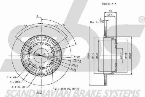 SBS 1815312631 - Тормозной диск autospares.lv