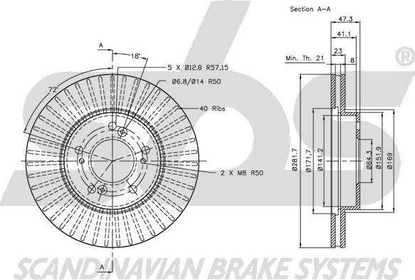 SBS 1815202626 - Тормозной диск autospares.lv