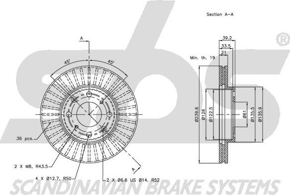 SBS 1815202628 - Тормозной диск autospares.lv