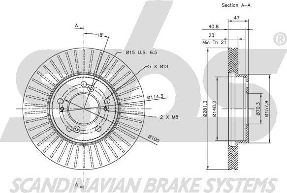 SBS 1815202622 - Тормозной диск autospares.lv