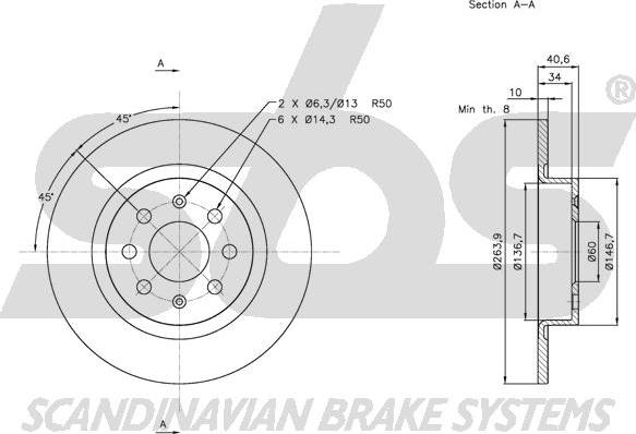 SBS 1815202351 - Тормозной диск autospares.lv