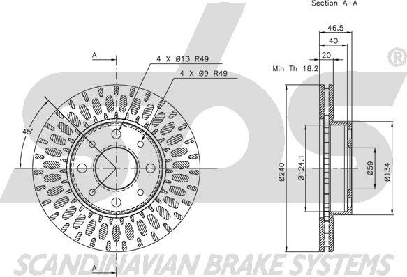 SBS 1815312331 - Тормозной диск autospares.lv