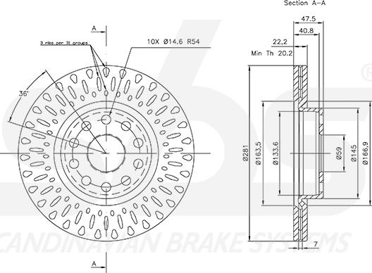 SBS 1815202333 - Тормозной диск autospares.lv