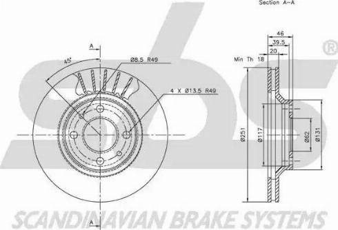 SBS 1815312329 - Тормозной диск autospares.lv