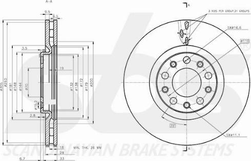 SBS 1815202370 - Тормозной диск autospares.lv