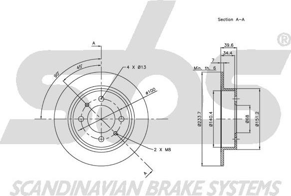 SBS 1815202246 - Тормозной диск autospares.lv