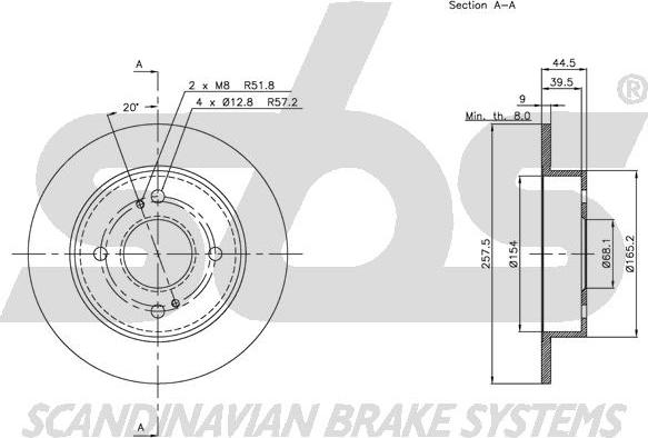 SBS 1815202248 - Тормозной диск autospares.lv