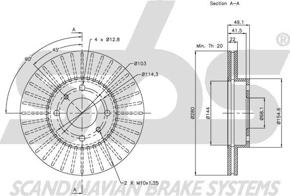 SBS 1815312251 - Тормозной диск autospares.lv