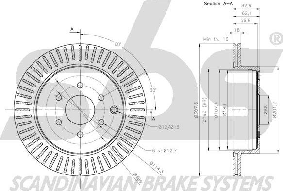 SBS 1815312281 - Тормозной диск autospares.lv