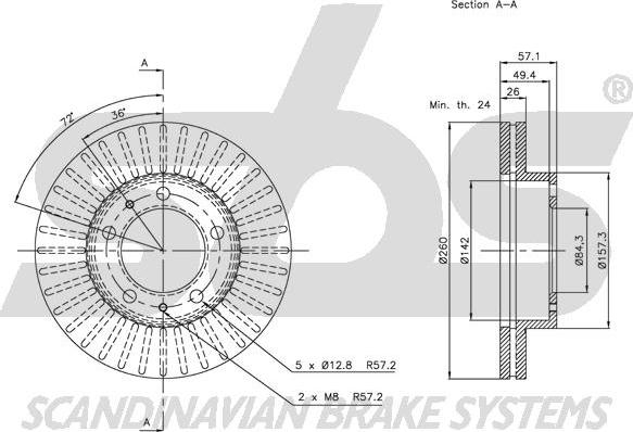 SBS 1815202239 - Тормозной диск autospares.lv