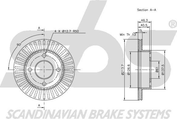 SBS 1815202235 - Тормозной диск autospares.lv