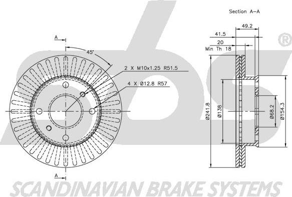 SBS 1815202230 - Тормозной диск autospares.lv