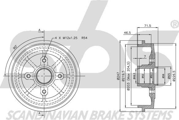 SBS 1825.251905 - Тормозной барабан autospares.lv