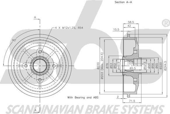 SBS 1825251915 - Тормозной барабан autospares.lv