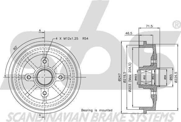 SBS 1825.251910 - Тормозной барабан autospares.lv