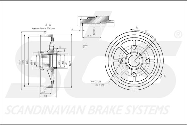 SBS 1825251917 - Тормозной барабан autospares.lv