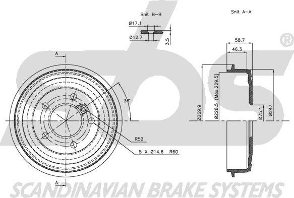 SBS 1825.251505 - Тормозной барабан autospares.lv