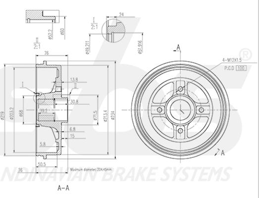 SBS 1825253936 - Тормозной барабан autospares.lv