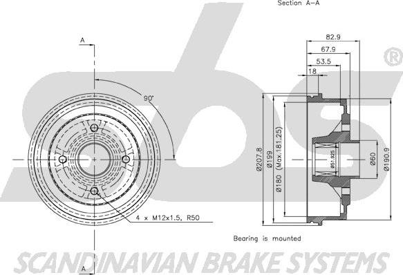 SBS 1825.253920 - Тормозной барабан autospares.lv