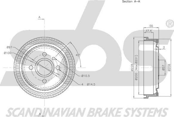 SBS 1825.253605 - Тормозной барабан autospares.lv