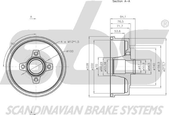 SBS 1825.253617 - Тормозной барабан autospares.lv