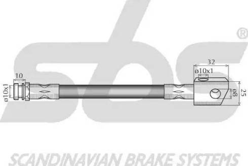 SBS 1330853656 - Тормозной шланг autospares.lv